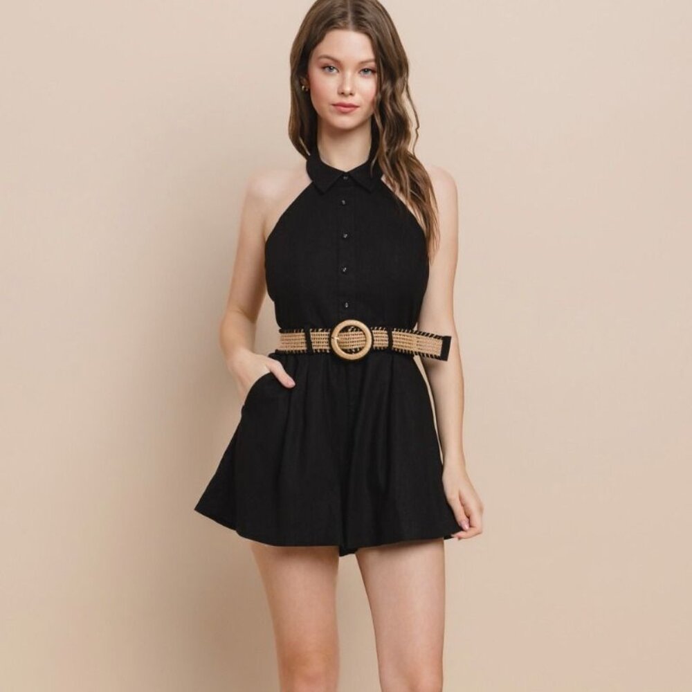 Black Halter Romper